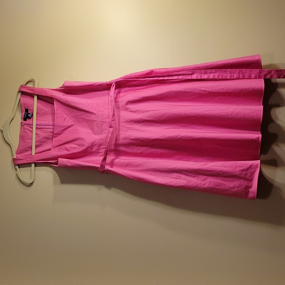 Chaps square neck a-line dress with waist tie